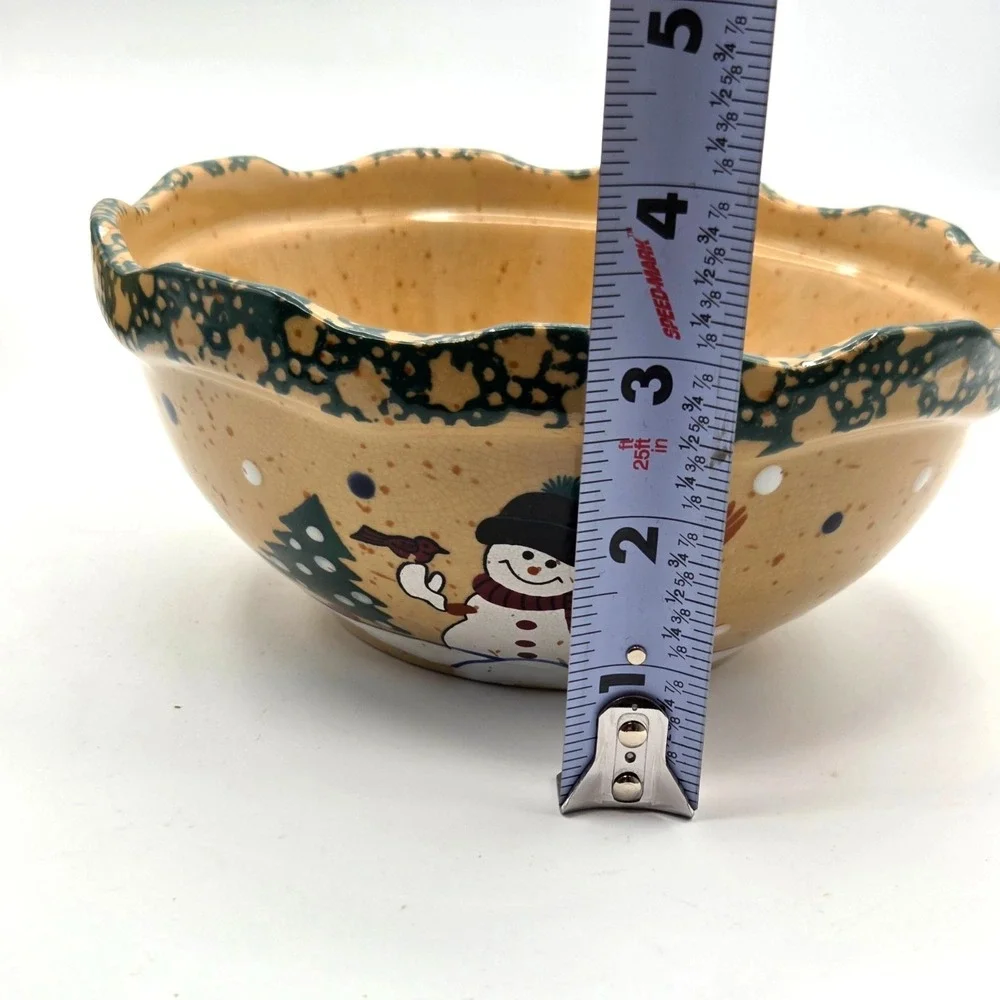 Set of 2 Snowman Serving Mixing Bowls Nesting Stackable